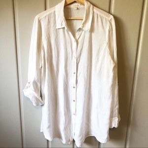 EILEEN FISHER | Irish Linen Extra Long Button Down